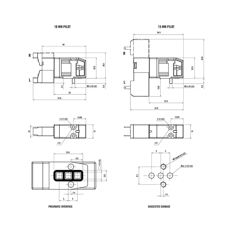 FIM 15 mm Solenoid Valve - Model SP5 | Dimensions | India Distributor